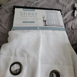 White Sheer Window Panel Pair